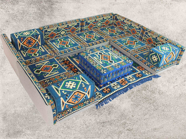 Orientalische Sitzkissen, Sitzecke, Sark Kösesi, 19-tlg. Orientalisches Sofa
