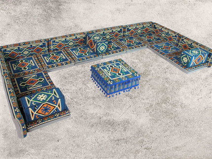 Orientalische Sitzkissen, Sitzecke, Sark Kösesi, 22-tlg. Orientalisches Sofa