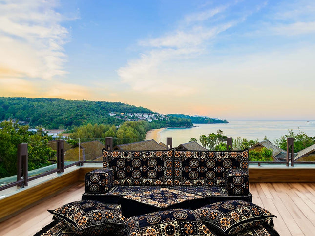 Orientalisches Sofa Set, Majlis-Sitzmöbel, Bodenkissen, Arabische Majlis, Türkisches Boden Sitzset