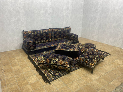 Orientalisches Sofa Set, Majlis-Sitzmöbel, Bodenkissen, Arabische Majlis, Türkisches Boden Sitzset