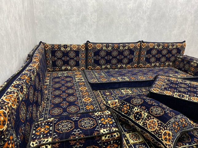 L förmiges orientalisches Sofa Set, Majlis-Sitzmöbel, Bodenkissen, Arabische Majlis, Türkisches Bode
