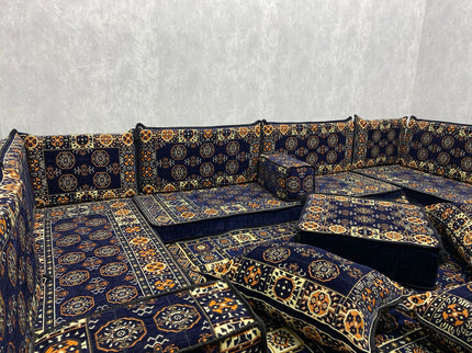 U förmiges orientalisches Sofa Set, Majlis-Sitzmöbel, Arabische Majlis, Bodenkissen, Türkisches Bode