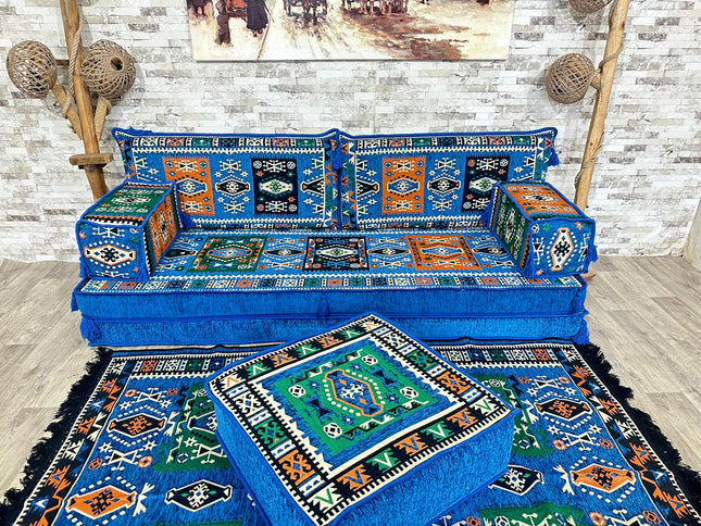 Orientalisches Sofa Set, Majlis-Sitzmöbel, Bodenkissen, Arabische Majlis, Türkisches Boden Sitzset