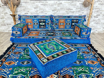 Orientalisches Sofa Set, Majlis-Sitzmöbel, Bodenkissen, Arabische Majlis, Türkisches Boden Sitzset