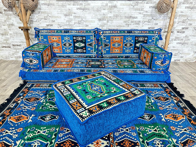 Orientalisches Sofa Set, Majlis-Sitzmöbel, Bodenkissen, Arabische Majlis, Türkisches Boden Sitzset