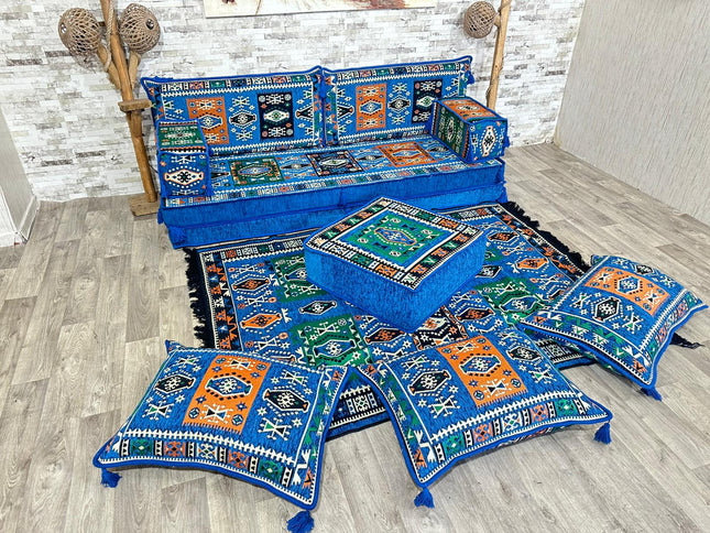Orientalisches Sofa Set, Majlis-Sitzmöbel, Bodenkissen, Arabische Majlis, Türkisches Boden Sitzset