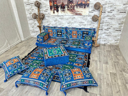 Orientalisches Sofa Set, Majlis-Sitzmöbel, Bodenkissen, Arabische Majlis, Türkisches Boden Sitzset