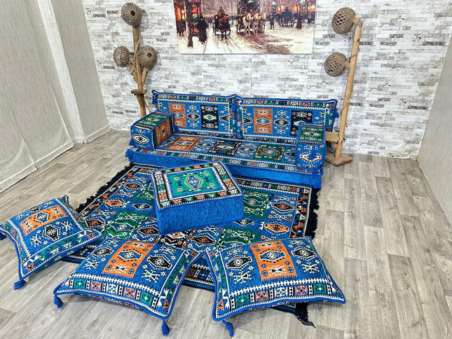 Orientalisches Sofa Set, Majlis-Sitzmöbel, Bodenkissen, Arabische Majlis, Türkisches Boden Sitzset