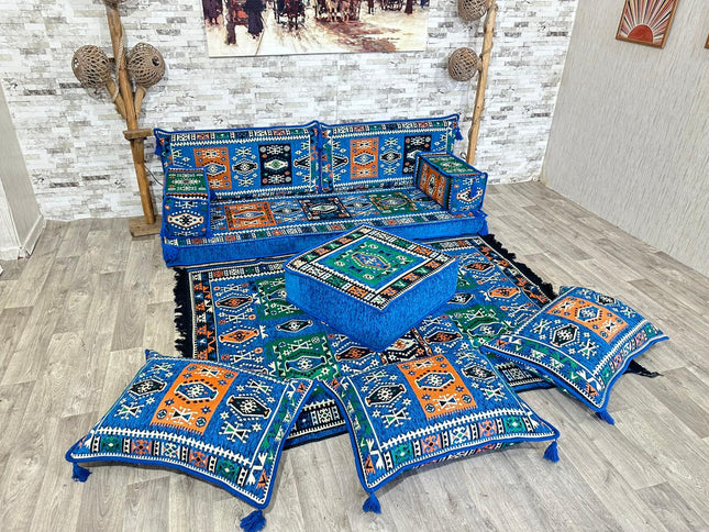 Orientalisches Sofa Set, Majlis-Sitzmöbel, Bodenkissen, Arabische Majlis, Türkisches Boden Sitzset