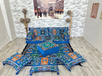 Orientalisches Sofa Set, Majlis-Sitzmöbel, Bodenkissen, Arabische Majlis, Türkisches Boden Sitzset