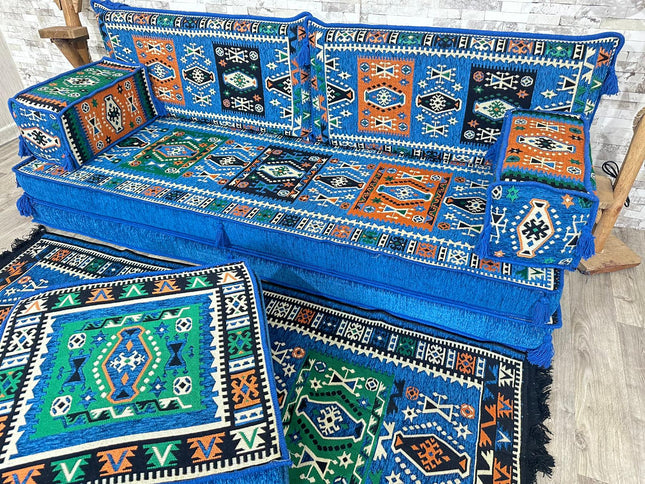 Orientalisches Sofa Set, Majlis-Sitzmöbel, Bodenkissen, Arabische Majlis, Türkisches Boden Sitzset