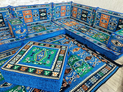 U förmiges orientalisches Sofa Set, Majlis-Sitzmöbel, Arabische Majlis, Bodenkissen, Türkisches Bode