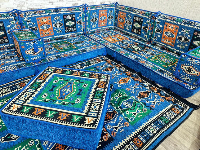 U förmiges orientalisches Sofa Set, Majlis-Sitzmöbel, Arabische Majlis, Bodenkissen, Türkisches Bode