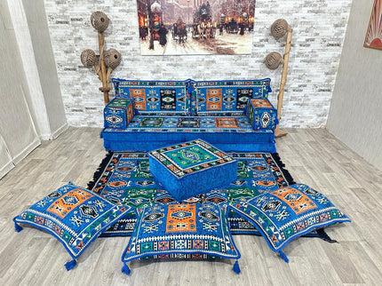 Orientalisches Sofa Set, Majlis-Sitzmöbel, Bodenkissen, Arabische Majlis, Türkisches Boden Sitzset