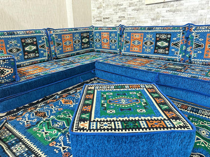 L förmiges orientalisches Sofa Set, Majlis-Sitzmöbel, Bodenkissen, Arabische Majlis, Türkisches Bode