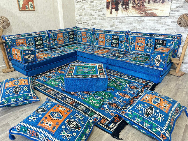 L förmiges orientalisches Sofa Set, Majlis-Sitzmöbel, Bodenkissen, Arabische Majlis, Türkisches Bode