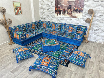 L förmiges orientalisches Sofa Set, Majlis-Sitzmöbel, Bodenkissen, Arabische Majlis, Türkisches Bode