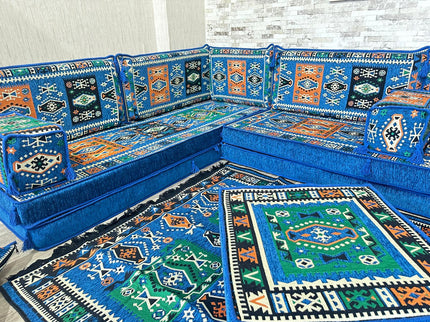 L förmiges orientalisches Sofa Set, Majlis-Sitzmöbel, Bodenkissen, Arabische Majlis, Türkisches Bode