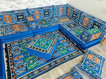 U förmiges orientalisches Sofa Set, Majlis-Sitzmöbel, Arabische Majlis, Bodenkissen, Türkisches Bode