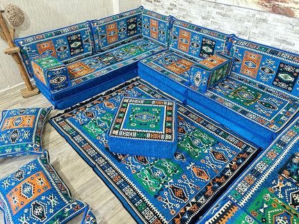 U förmiges orientalisches Sofa Set, Majlis-Sitzmöbel, Arabische Majlis, Bodenkissen, Türkisches Bode