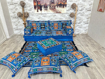 Orientalisches Sofa Set, Majlis-Sitzmöbel, Bodenkissen, Arabische Majlis, Türkisches Boden Sitzset