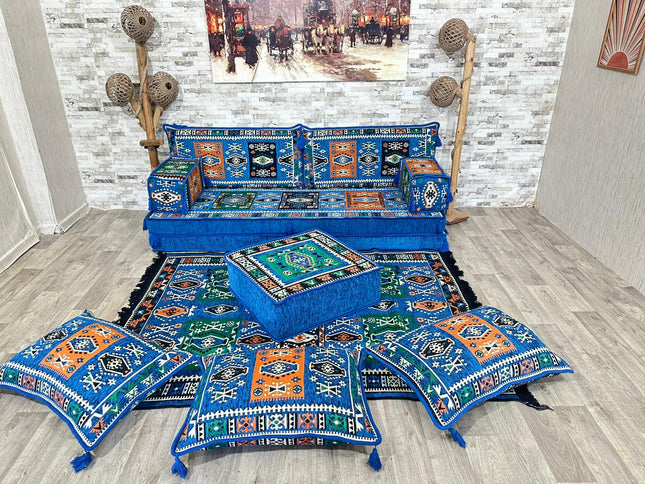 Orientalisches Sofa Set, Majlis-Sitzmöbel, Bodenkissen, Arabische Majlis, Türkisches Boden Sitzset