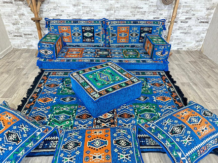 Orientalisches Sofa Set, Majlis-Sitzmöbel, Bodenkissen, Arabische Majlis, Türkisches Boden Sitzset