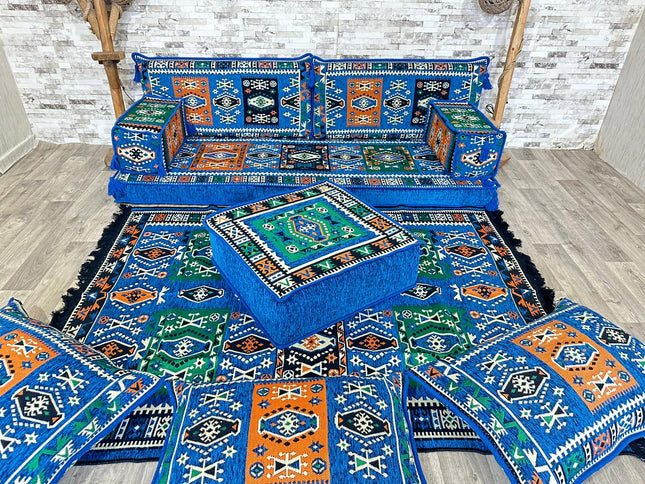Orientalisches Sofa Set, Majlis-Sitzmöbel, Bodenkissen, Arabische Majlis, Türkisches Boden Sitzset