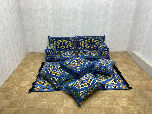 Orientalisches Sofa Set, Majlis-Sitzmöbel, Bodenkissen, Arabische Majlis, Türkisches Boden Sitzset