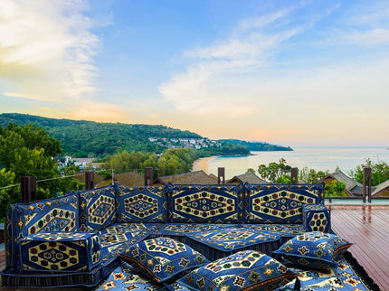 L förmiges orientalisches Sofa Set, Majlis-Sitzmöbel, Bodenkissen, Arabische Majlis, Türkisches Bode