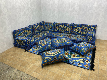 L förmiges orientalisches Sofa Set, Majlis-Sitzmöbel, Bodenkissen, Arabische Majlis, Türkisches Bode