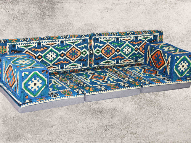 7-tlg. Kissenset, Orientalisch, Sark Kösesi, Yastik, Orient-Sitzecke, Sitzkissen-Set