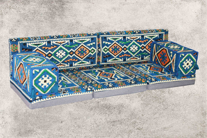7-tlg. Kissenset, Orientalisch, Sark Kösesi, Yastik, Orient-Sitzecke, Sitzkissen-Set