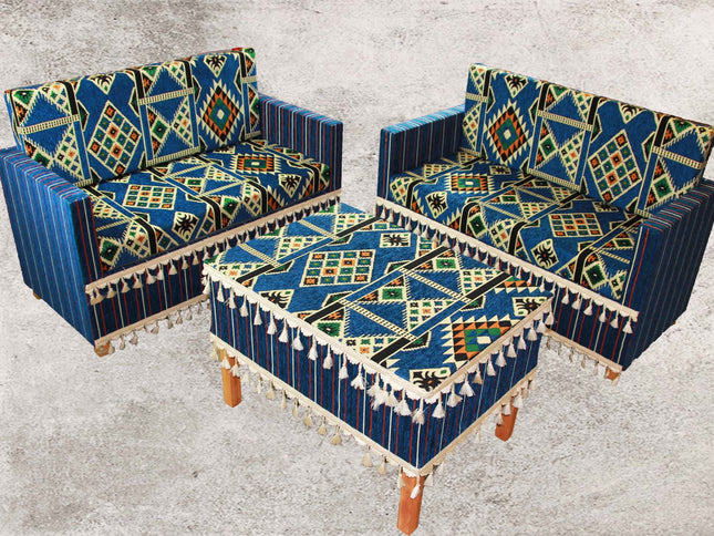 Orientalische Sitzecke, Sark Kösesi, Orientalische Sitzmöbel , Blau Zeder 1