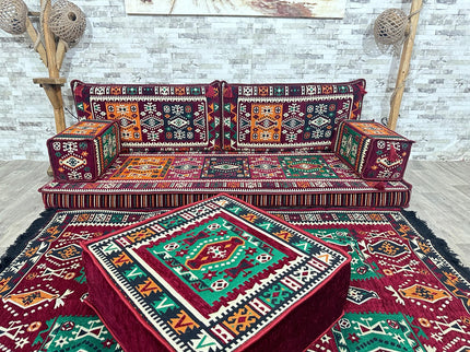 Orientalisches Sofa Set, Majlis-Sitzmöbel, Bodenkissen, Arabische Majlis, Türkisches Boden Sitzset