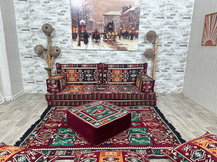 Orientalisches Sofa Set, Majlis-Sitzmöbel, Bodenkissen, Arabische Majlis, Türkisches Boden Sitzset