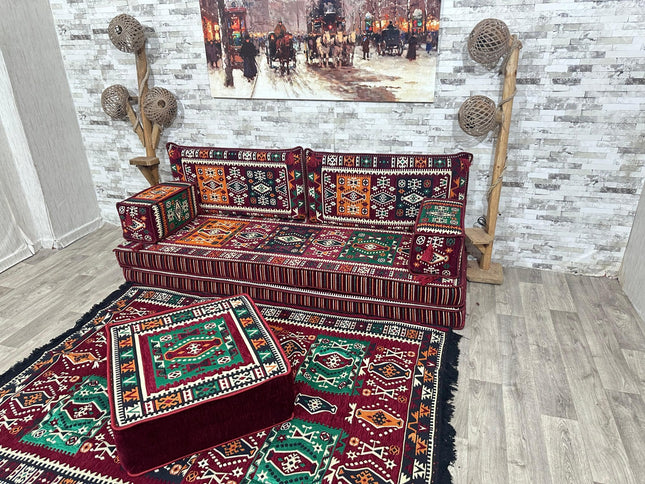 Orientalisches Sofa Set, Majlis-Sitzmöbel, Bodenkissen, Arabische Majlis, Türkisches Boden Sitzset
