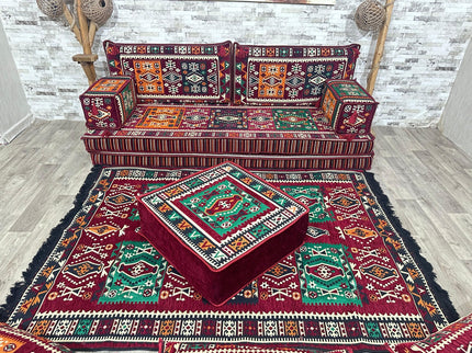 Orientalisches Sofa Set, Majlis-Sitzmöbel, Bodenkissen, Arabische Majlis, Türkisches Boden Sitzset