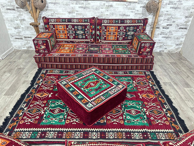 Orientalisches Sofa Set, Majlis-Sitzmöbel, Bodenkissen, Arabische Majlis, Türkisches Boden Sitzset