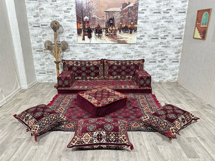 Orientalisches Sofa Set, Majlis-Sitzmöbel, Bodenkissen, Arabische Majlis, Türkisches Boden Sitzset