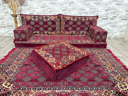Orientalisches Sofa Set, Majlis-Sitzmöbel, Bodenkissen, Arabische Majlis, Türkisches Boden Sitzset
