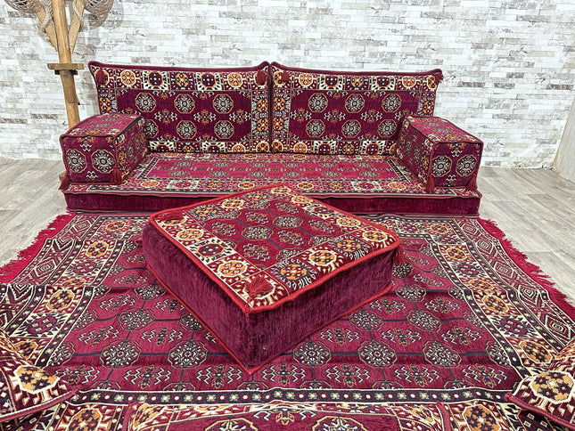 Orientalisches Sofa Set, Majlis-Sitzmöbel, Bodenkissen, Arabische Majlis, Türkisches Boden Sitzset