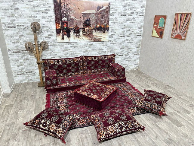 Orientalisches Sofa Set, Majlis-Sitzmöbel, Bodenkissen, Arabische Majlis, Türkisches Boden Sitzset