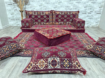 Orientalisches Sofa Set, Majlis-Sitzmöbel, Bodenkissen, Arabische Majlis, Türkisches Boden Sitzset
