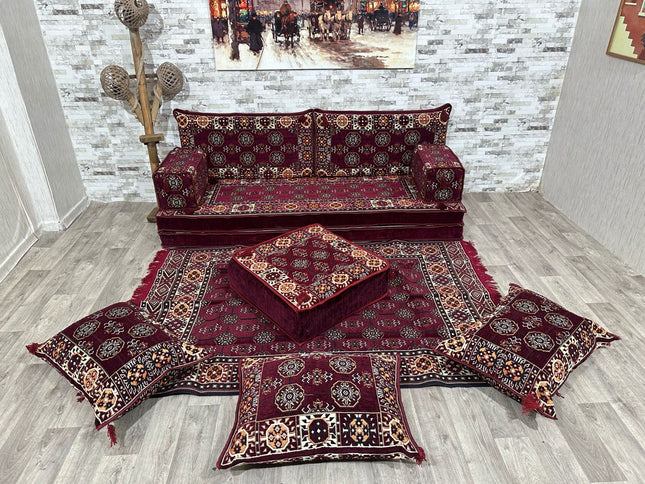 Orientalisches Sofa Set, Majlis-Sitzmöbel, Bodenkissen, Arabische Majlis, Türkisches Boden Sitzset