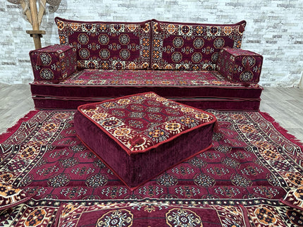 Orientalisches Sofa Set, Majlis-Sitzmöbel, Bodenkissen, Arabische Majlis, Türkisches Boden Sitzset