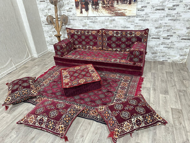 Orientalisches Sofa Set, Majlis-Sitzmöbel, Bodenkissen, Arabische Majlis, Türkisches Boden Sitzset