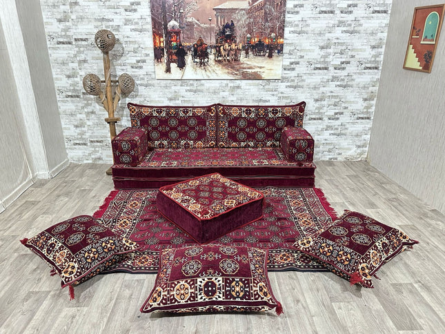 Orientalisches Sofa Set, Majlis-Sitzmöbel, Bodenkissen, Arabische Majlis, Türkisches Boden Sitzset