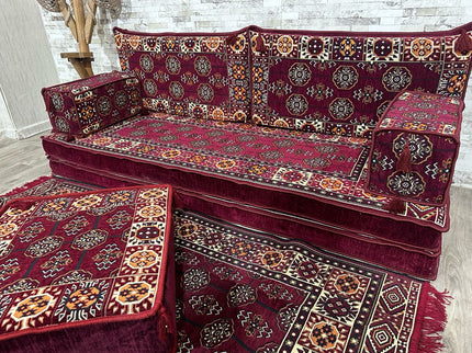 Orientalisches Sofa Set, Majlis-Sitzmöbel, Bodenkissen, Arabische Majlis, Türkisches Boden Sitzset
