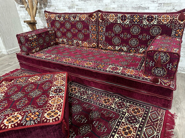 Orientalisches Sofa Set, Majlis-Sitzmöbel, Bodenkissen, Arabische Majlis, Türkisches Boden Sitzset